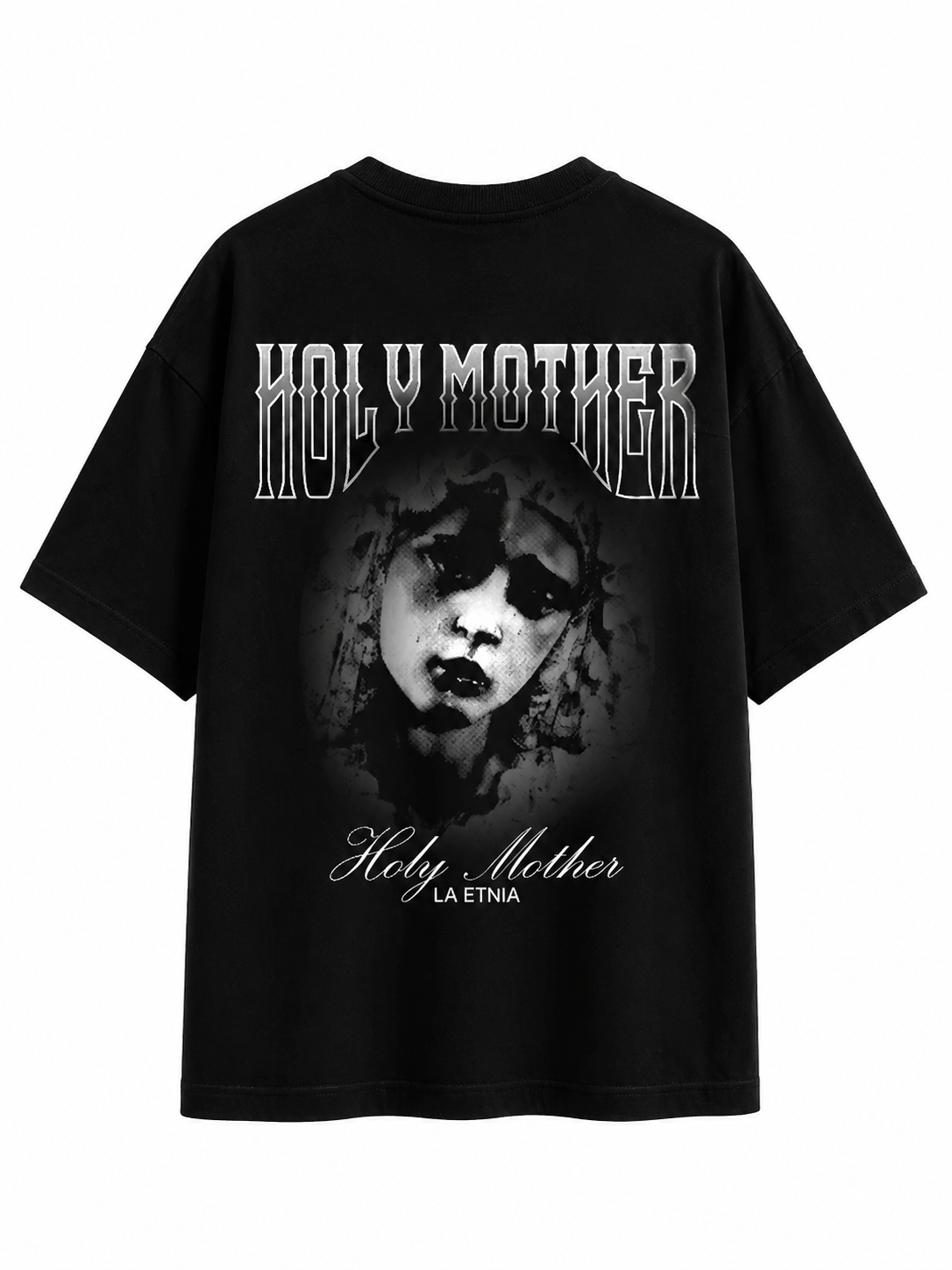 Camiseta Oversize Negra “Holy Mother”